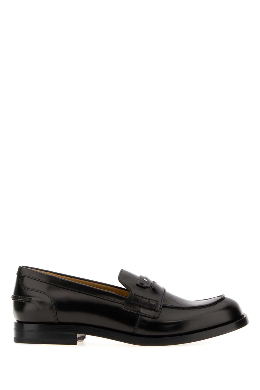 Black Leather Fendi Ateneo Loafers Nero Mocassini