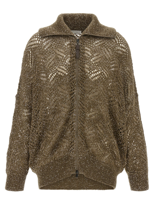 Brown Polyamide Cardigan Clothing
