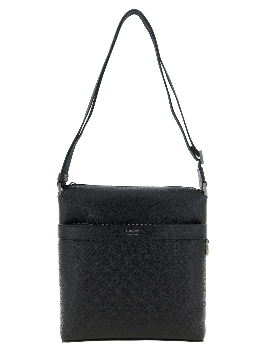 Black Calfskin Crossbody Bag