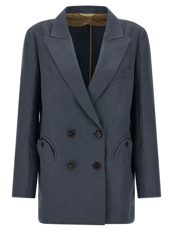 Blazé Milano 100% Linen blazer in blue