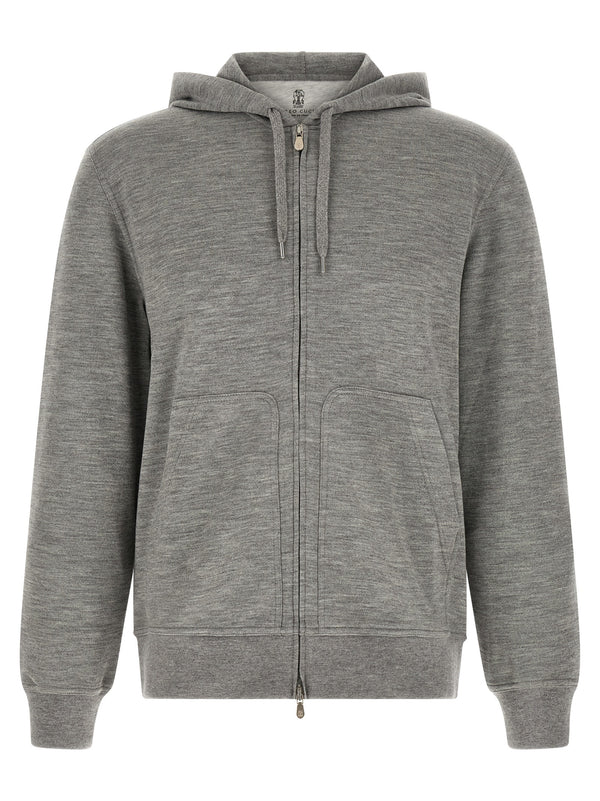 Brunello Cucinelli 67% Cashmere hoodie in gray