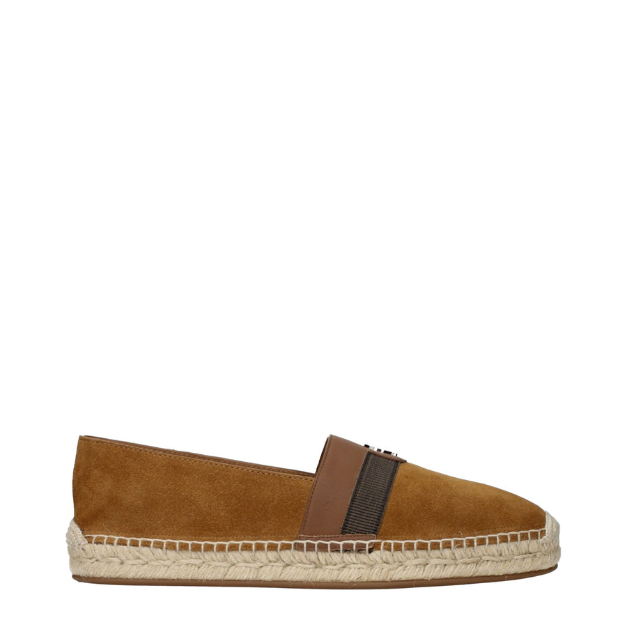 Brown Leather Espadrilles Shoe
