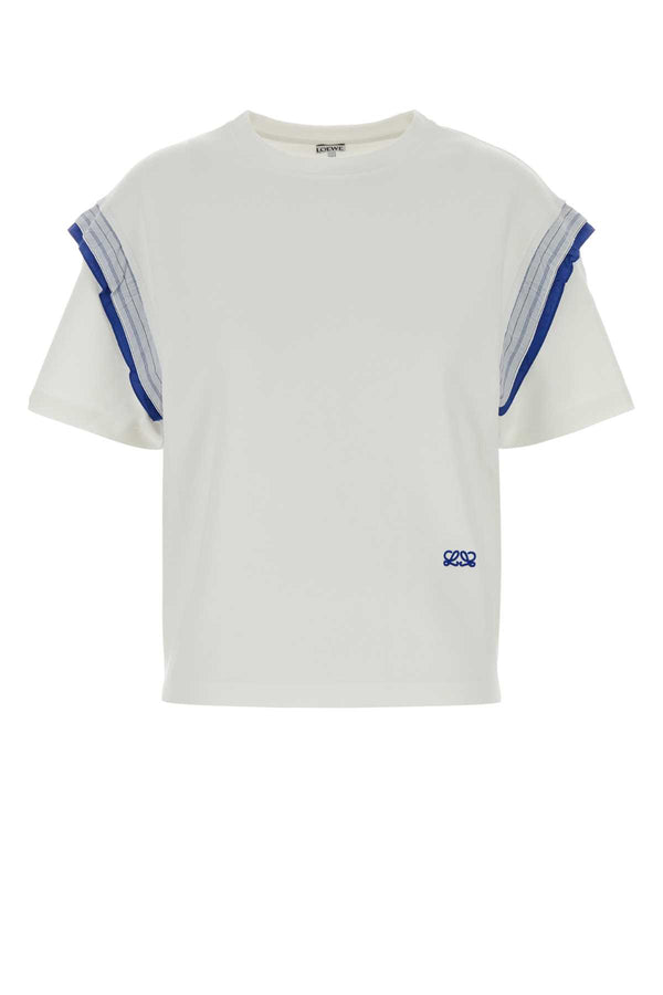 White Cotton T-Shirt Exterior: Nylon