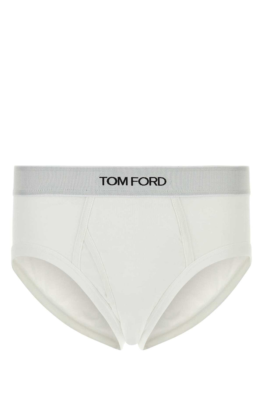 White Stretch Cotton Brief Exterior: Elastane Intimo