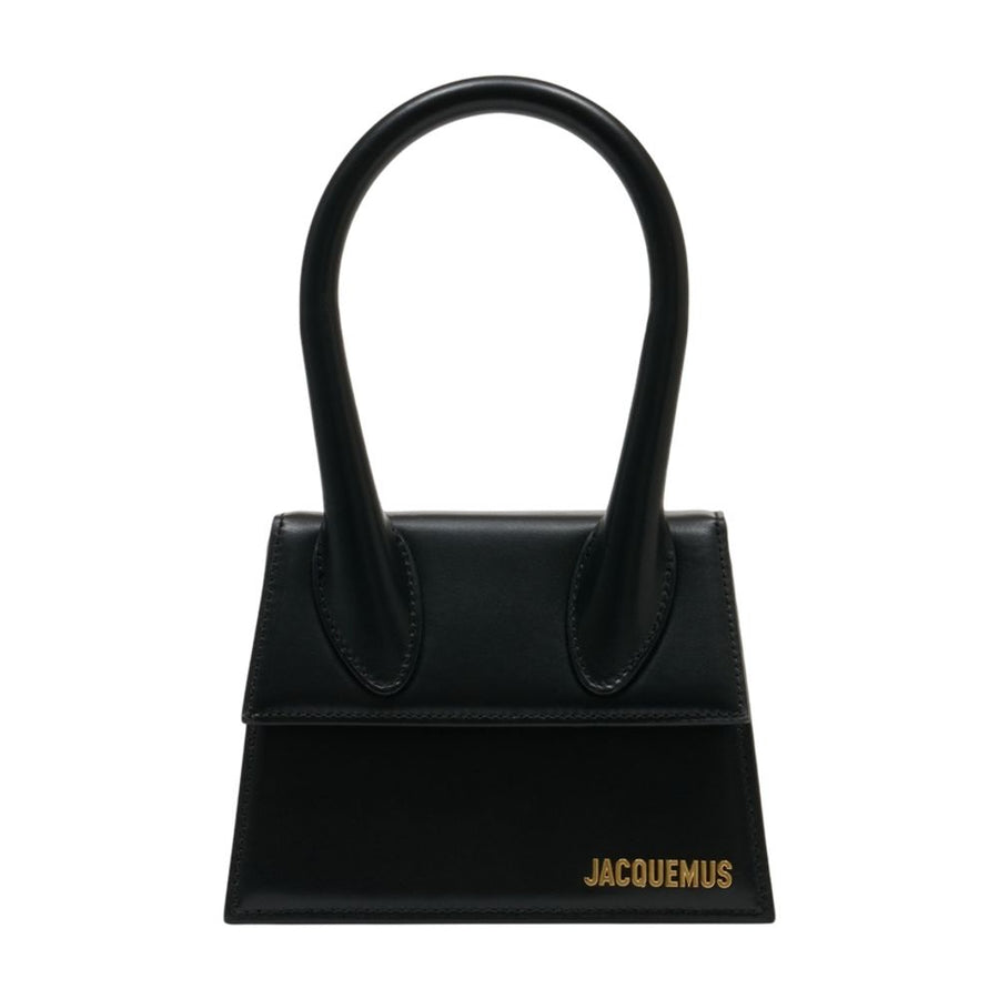 Jacquemus Leather top handle bag in black