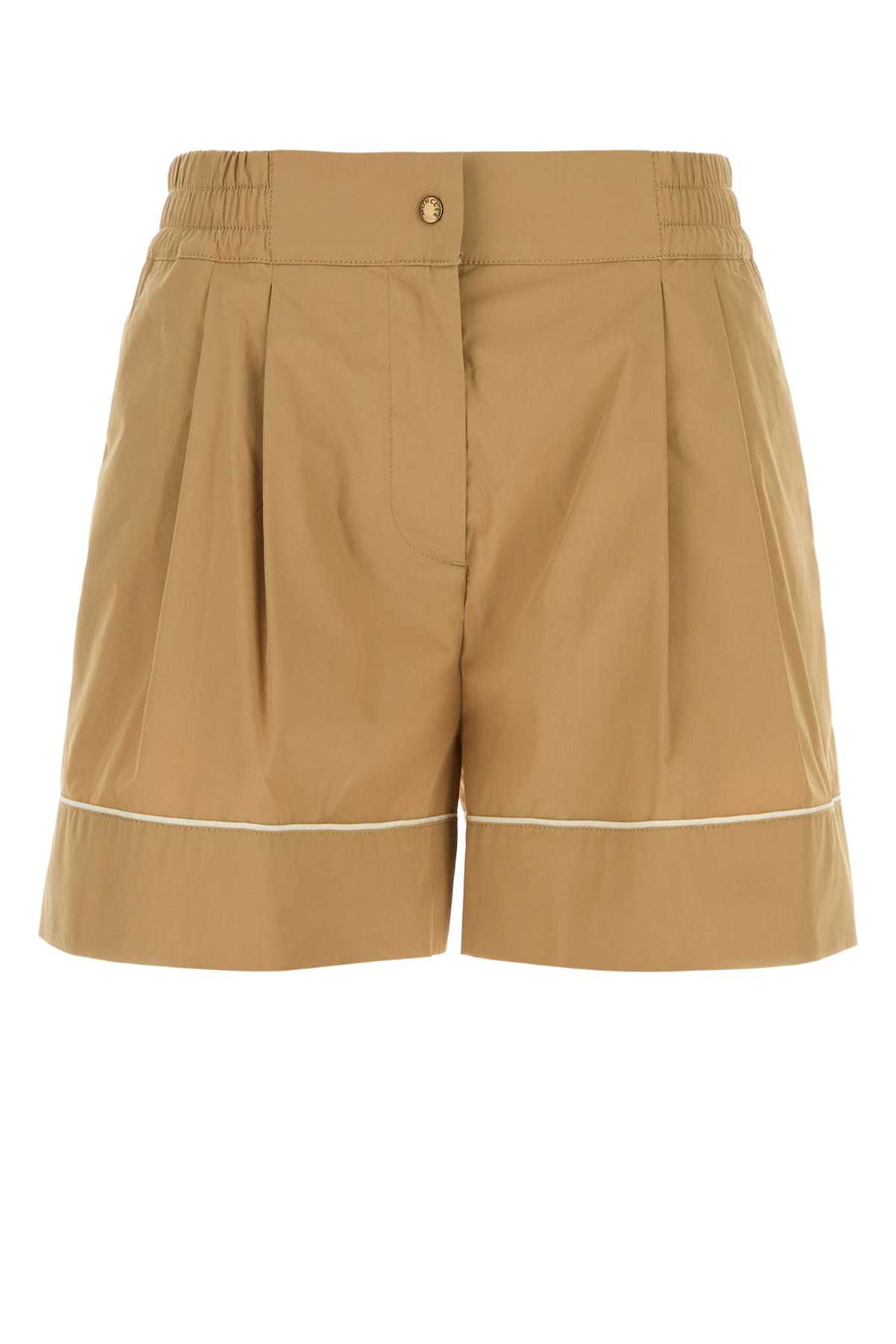 Beige Poplin Shorts 20u Exterior: Cotton Polyester