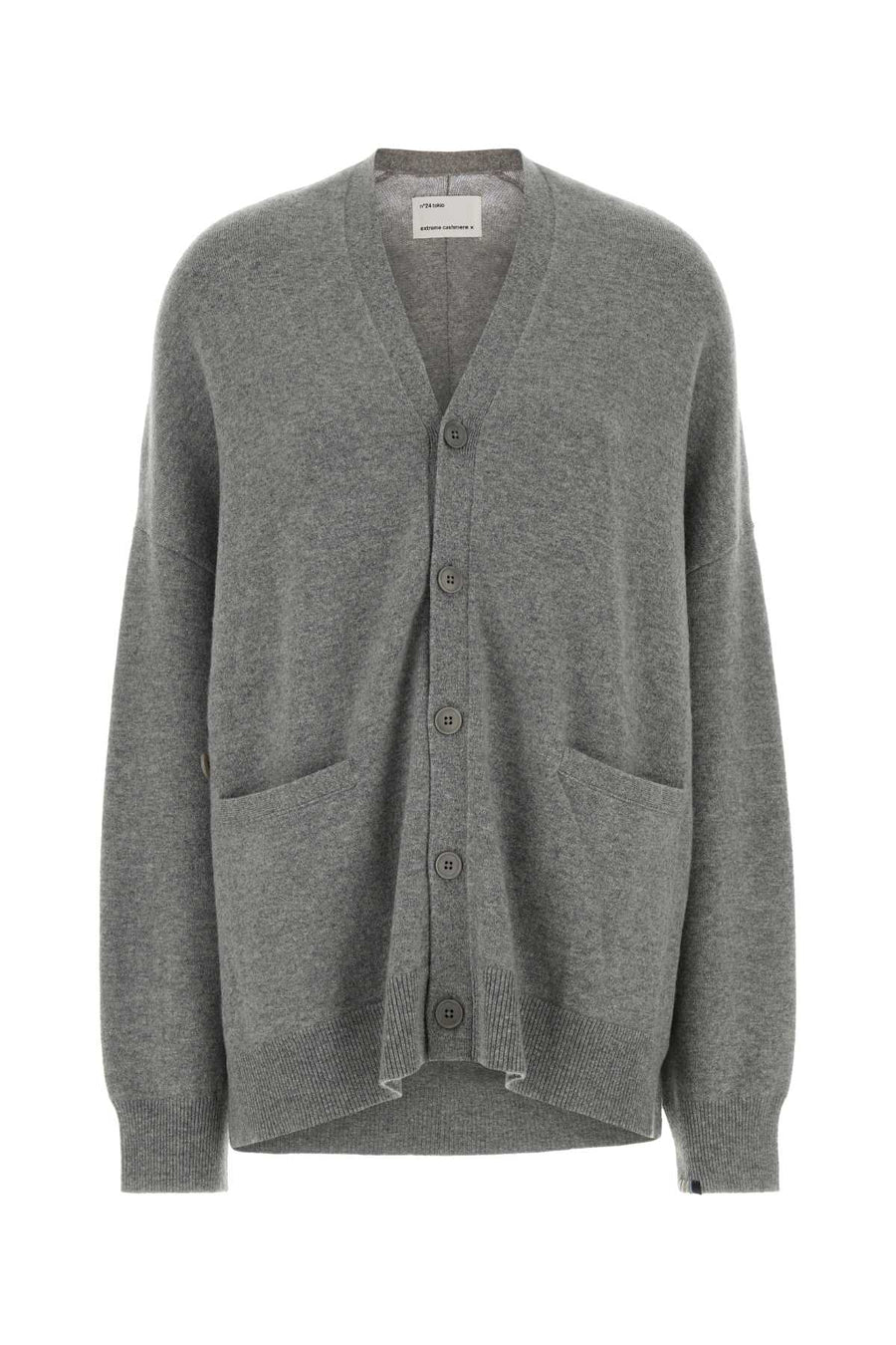 Grey Stretch Cashmere Blend Nâ°24 Oversize Cardigan Goat Maglieria