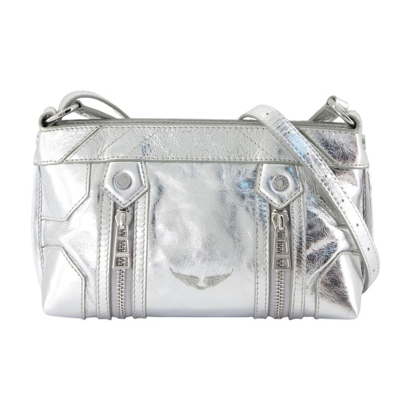 Zadig & Voltaire calfskin crossbody bag in silver