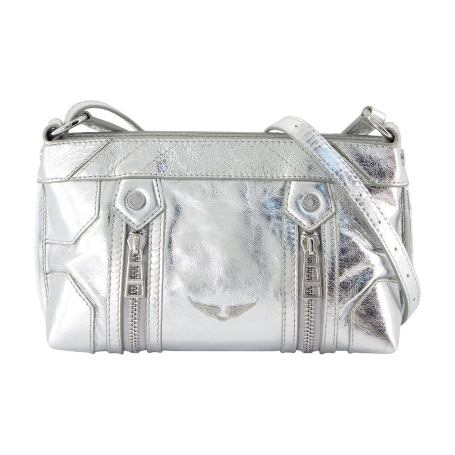 Zadig & Voltaire calfskin crossbody bag in silver