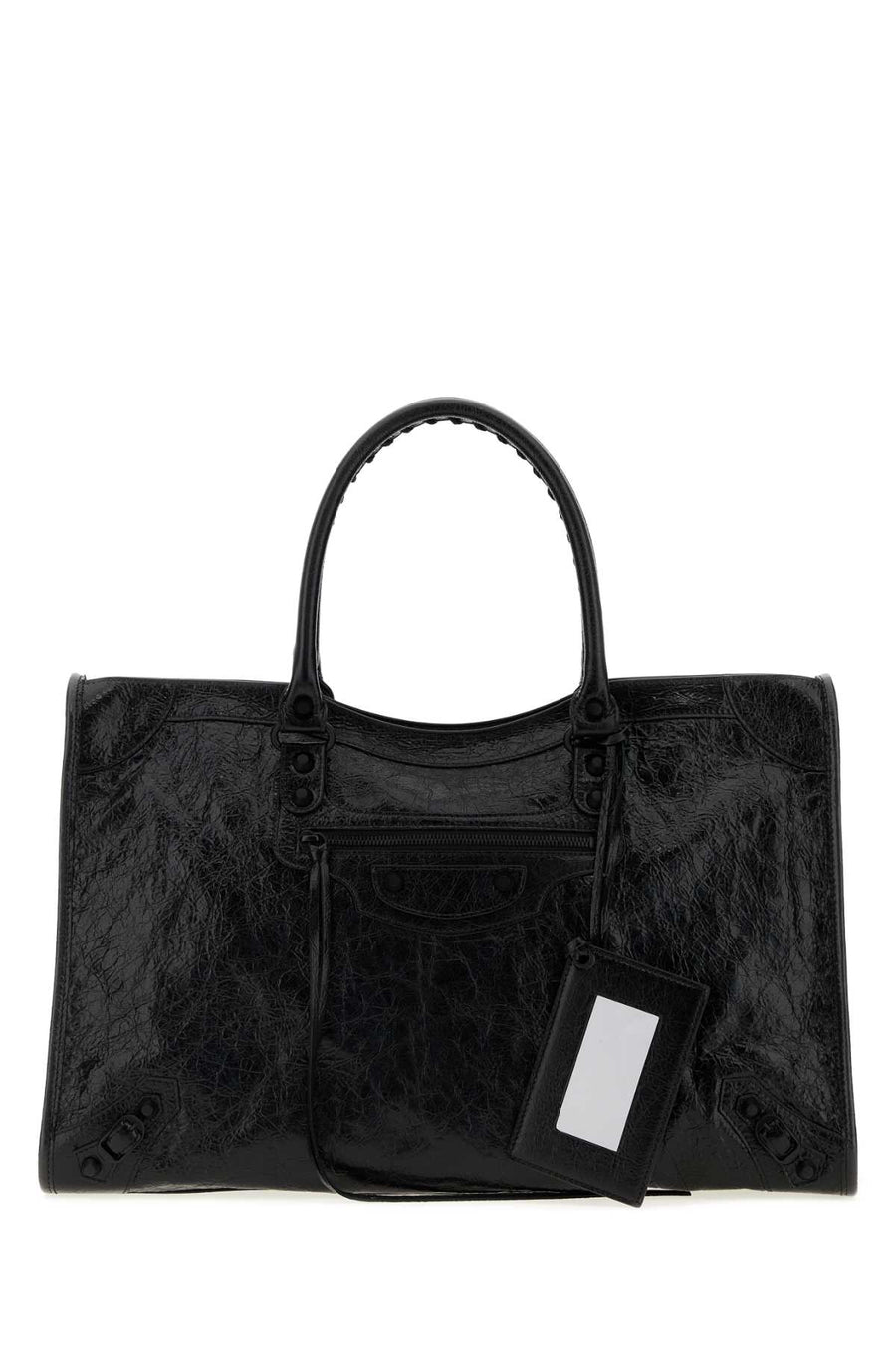 Black Leather Large Le City Shopping Bag Borse A Mano