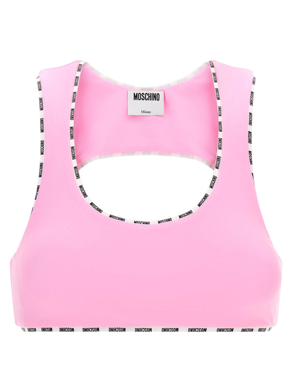 Moschino Polyamide sport tank top in pink