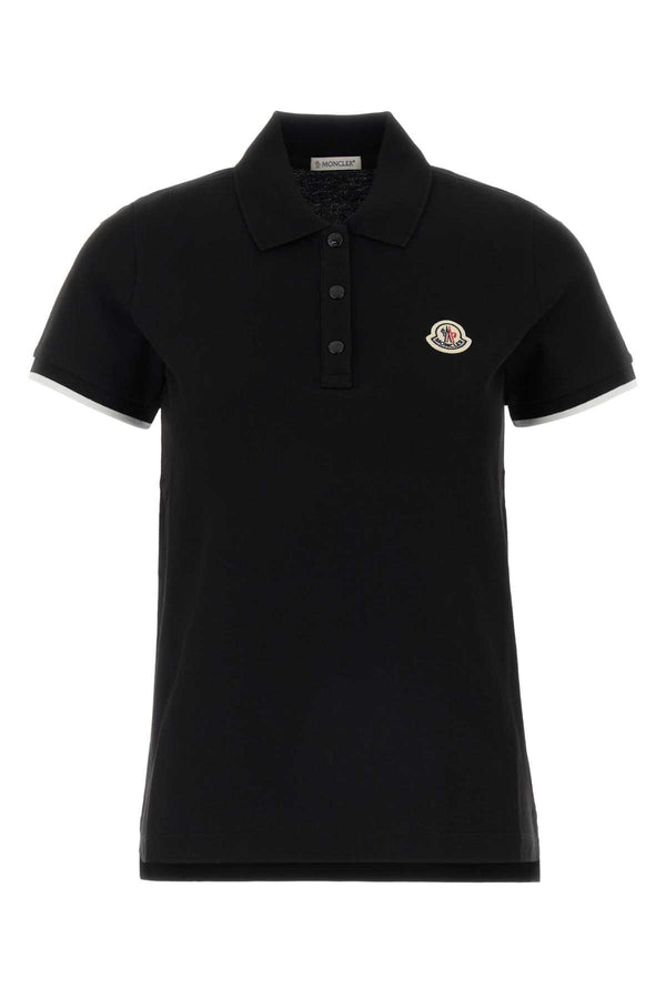 Moncler Polo 100% Cotton polo shirt in black