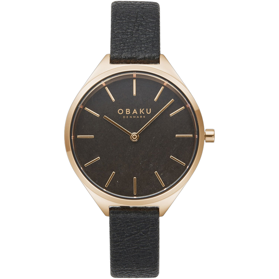 Obaku Stainless steel case watch in black