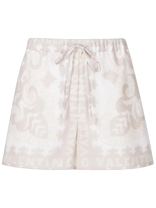 Valentino Silk-cotton blend shorts in beige