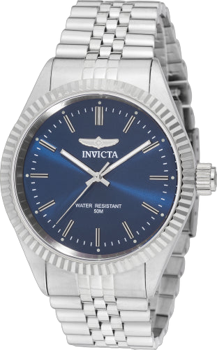Invicta Stainless steel case and bracelet watch in blue