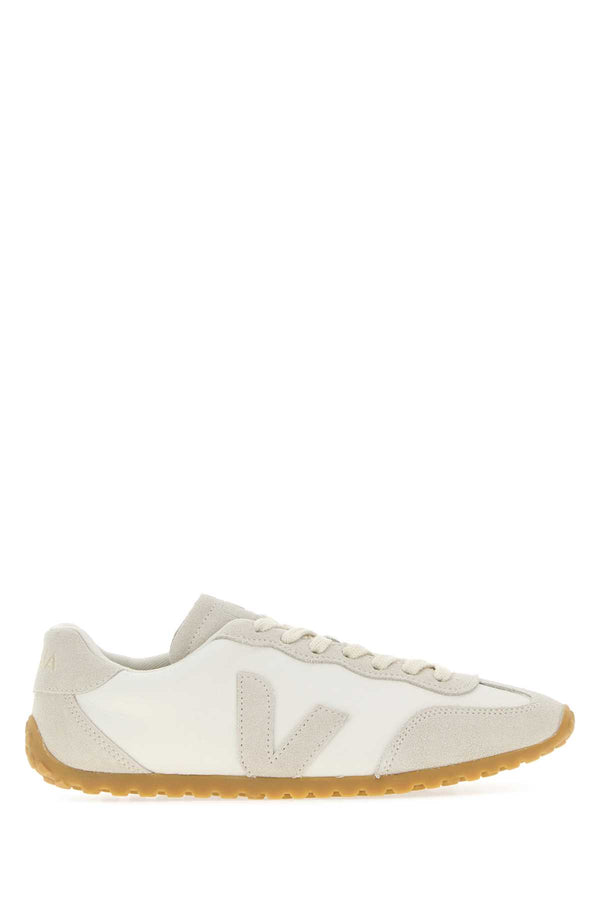 Veja Exterior: 100% Leather 100% Suede; Interior: 100% Fabric; Sole: Rubber sneakers in white