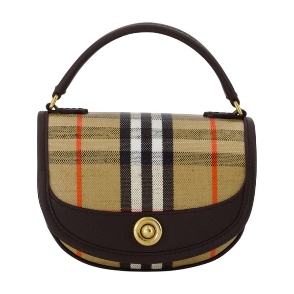 Burberry Cotton with leather trim shoulder bag in beige