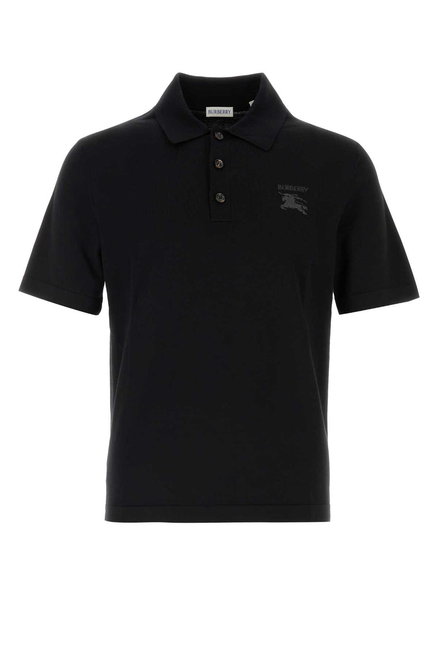 Black Wool Polo Shirt Exterior: Maglieria