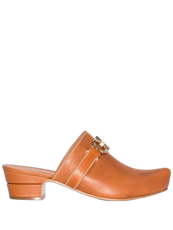 Ferragamo Leather mule in brown
