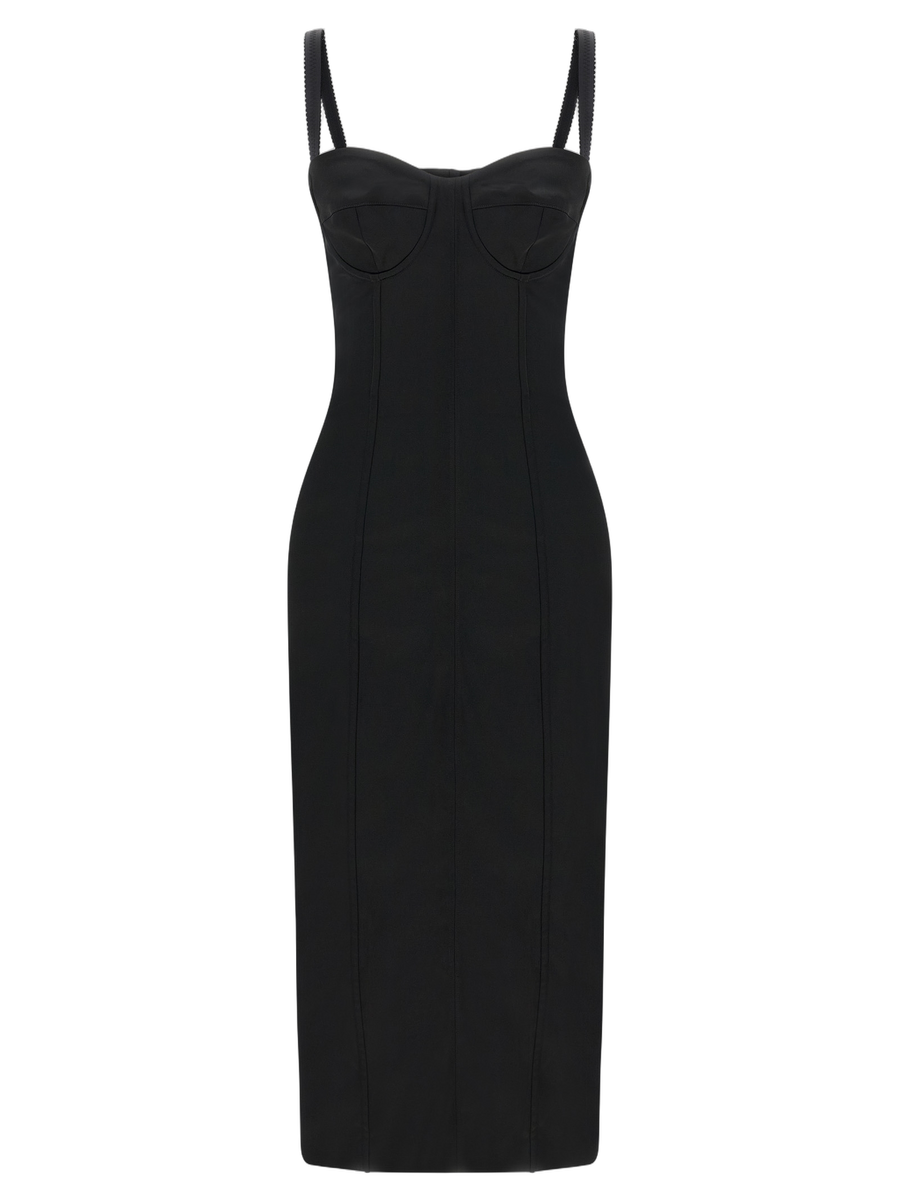 Dolce & Gabbana 62% acetate dress in black