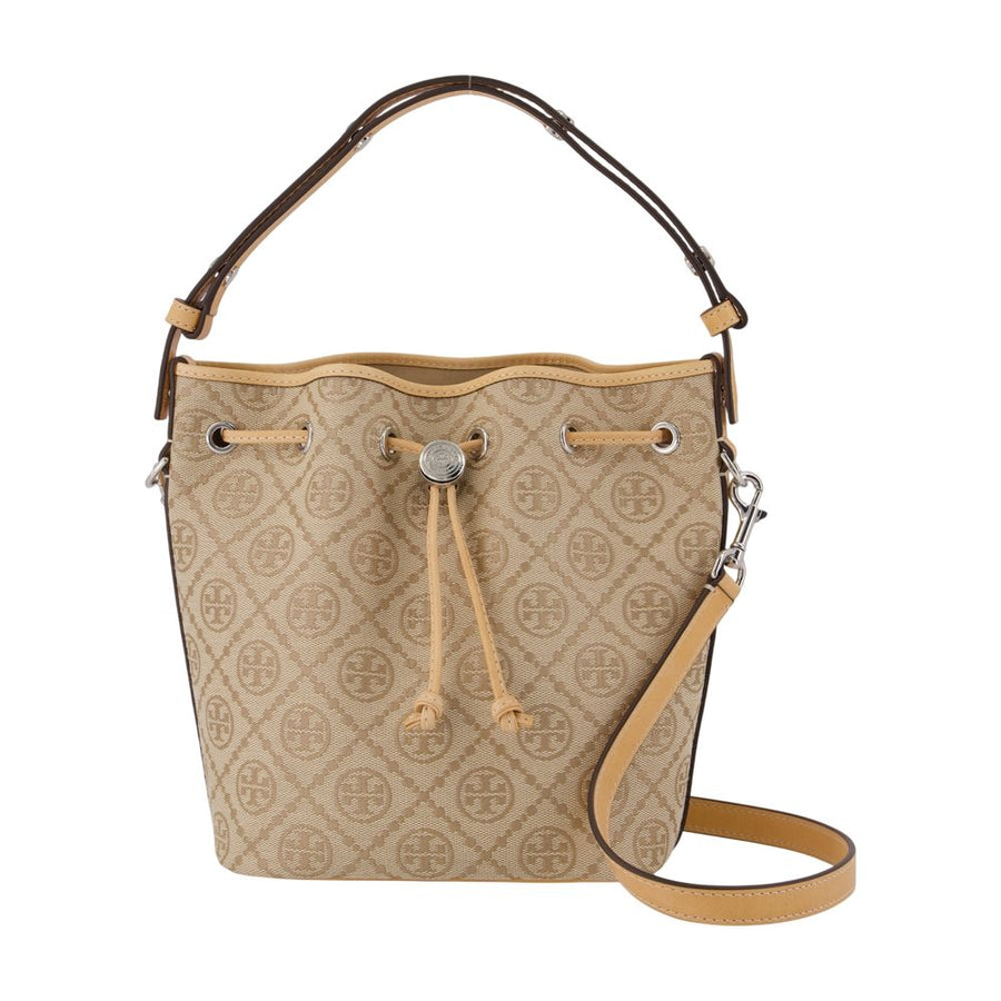 Tory Burch calfskin bucket bag in beige