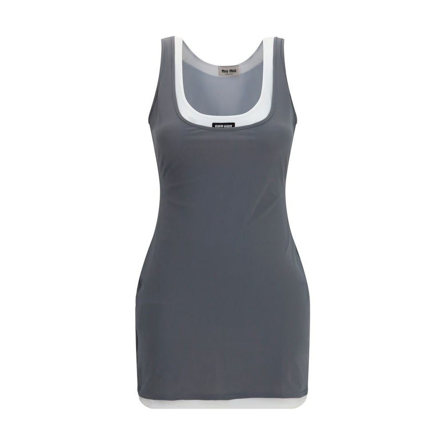 Miu Miu 73% Recycled Polyamide tank top in gray