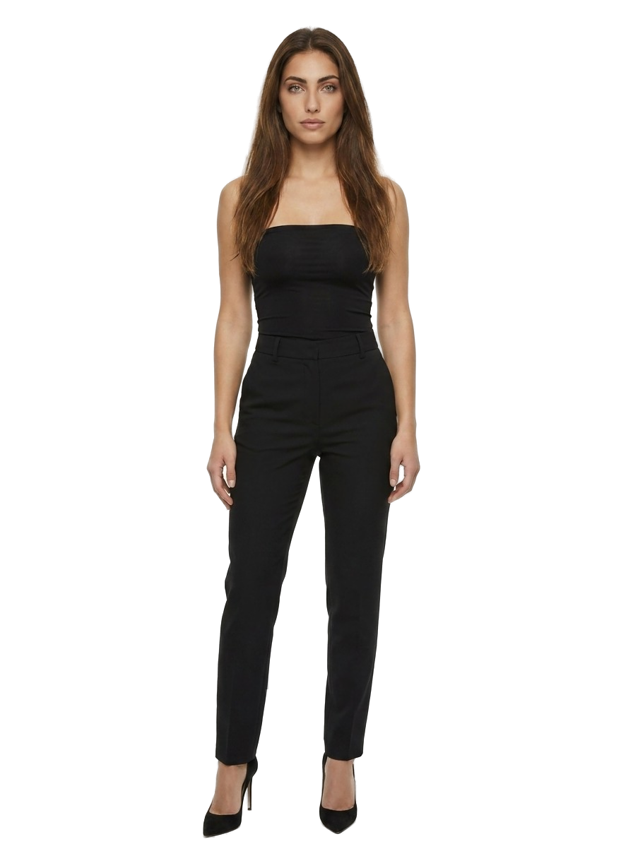 Black Elastane Sleeveles T-Shirt