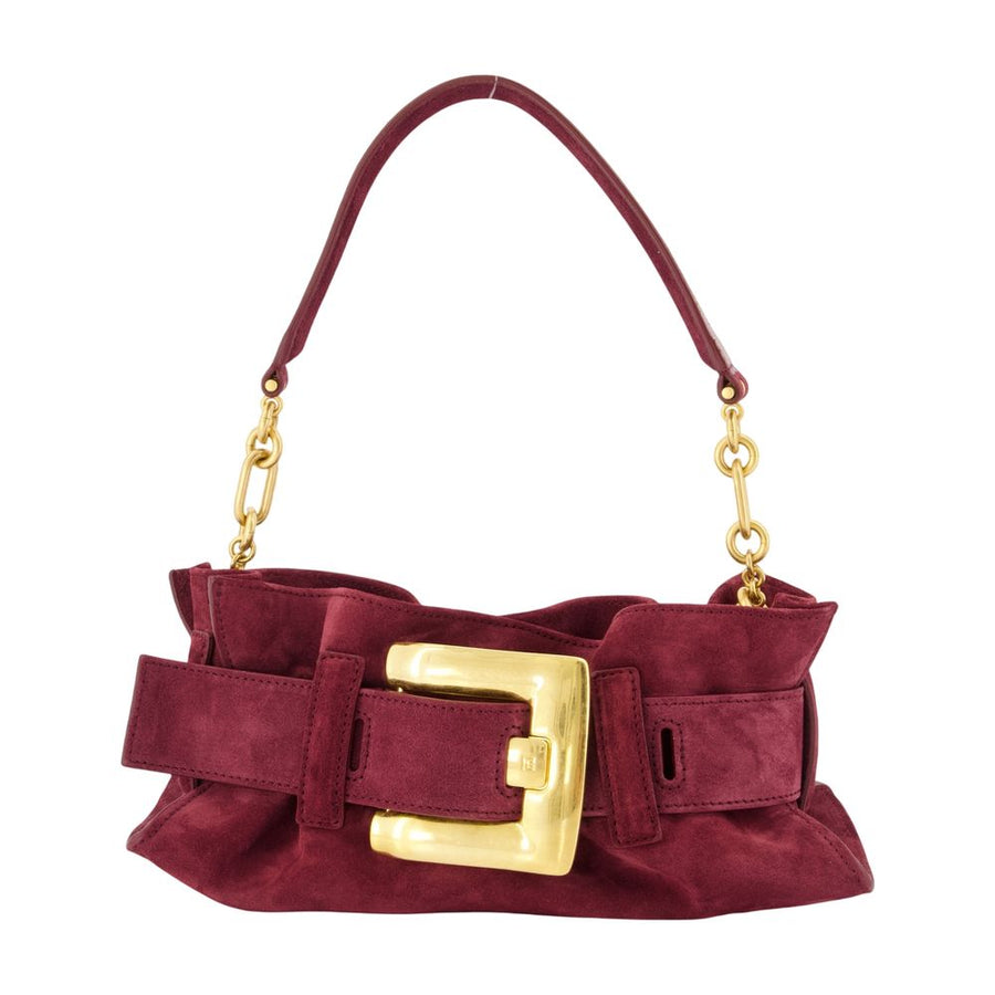 Balmain Calfskin shoulder bag in burgundy