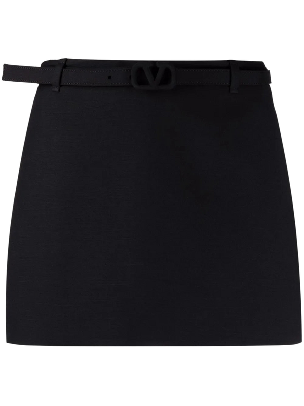 Valentino virgin wool-silk blend skirt in black