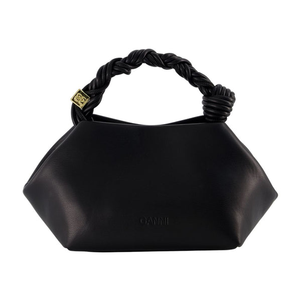 Ganni synthetic leather crossbody bag in black