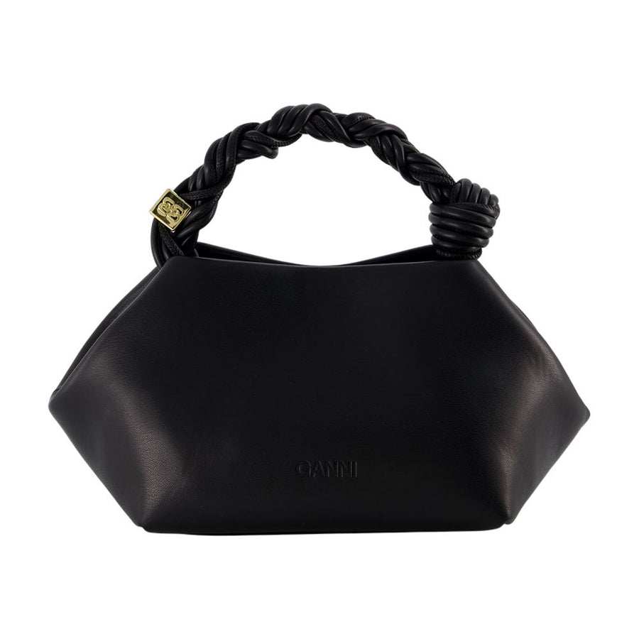 Ganni synthetic leather crossbody bag in black