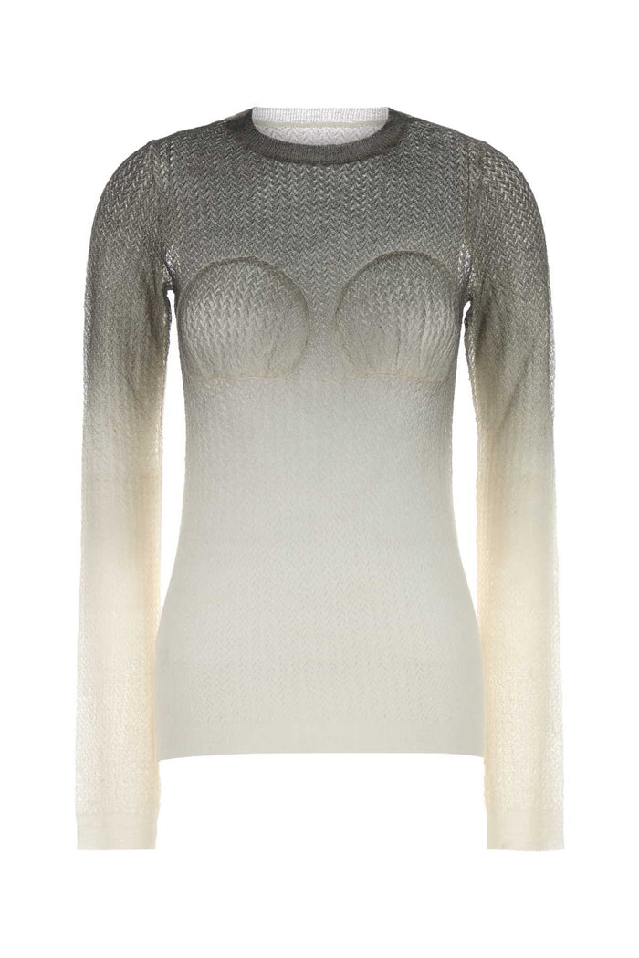 Multicolor Wool Blend Sweater Offwhiteblack Maglieria