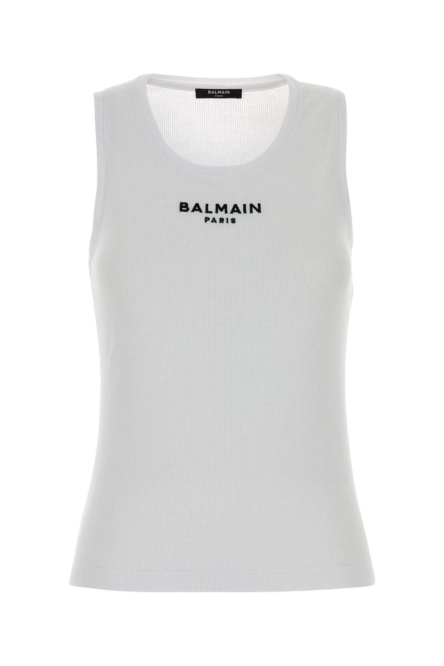 Balmain Paris 100% Cotton tank top in white