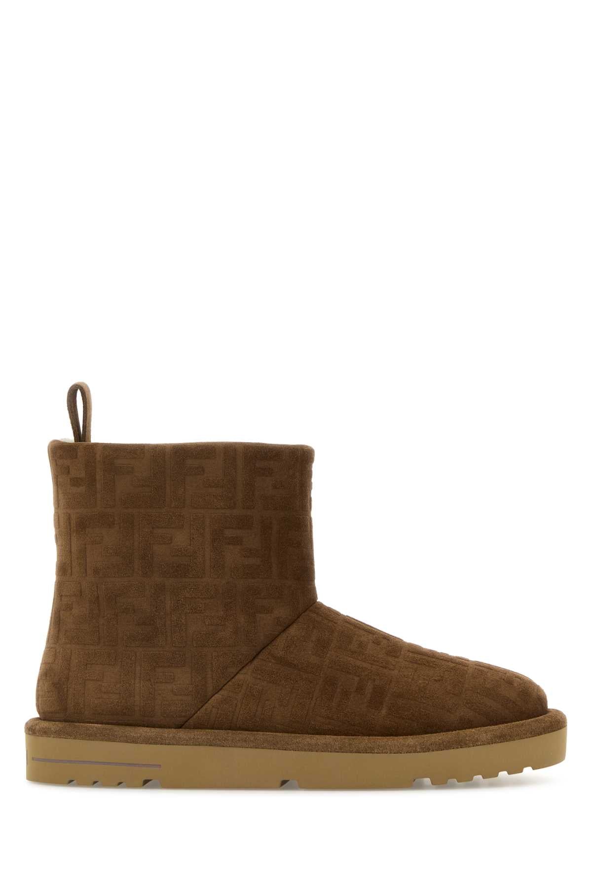 Brown Suede Ankle Boots Stivali