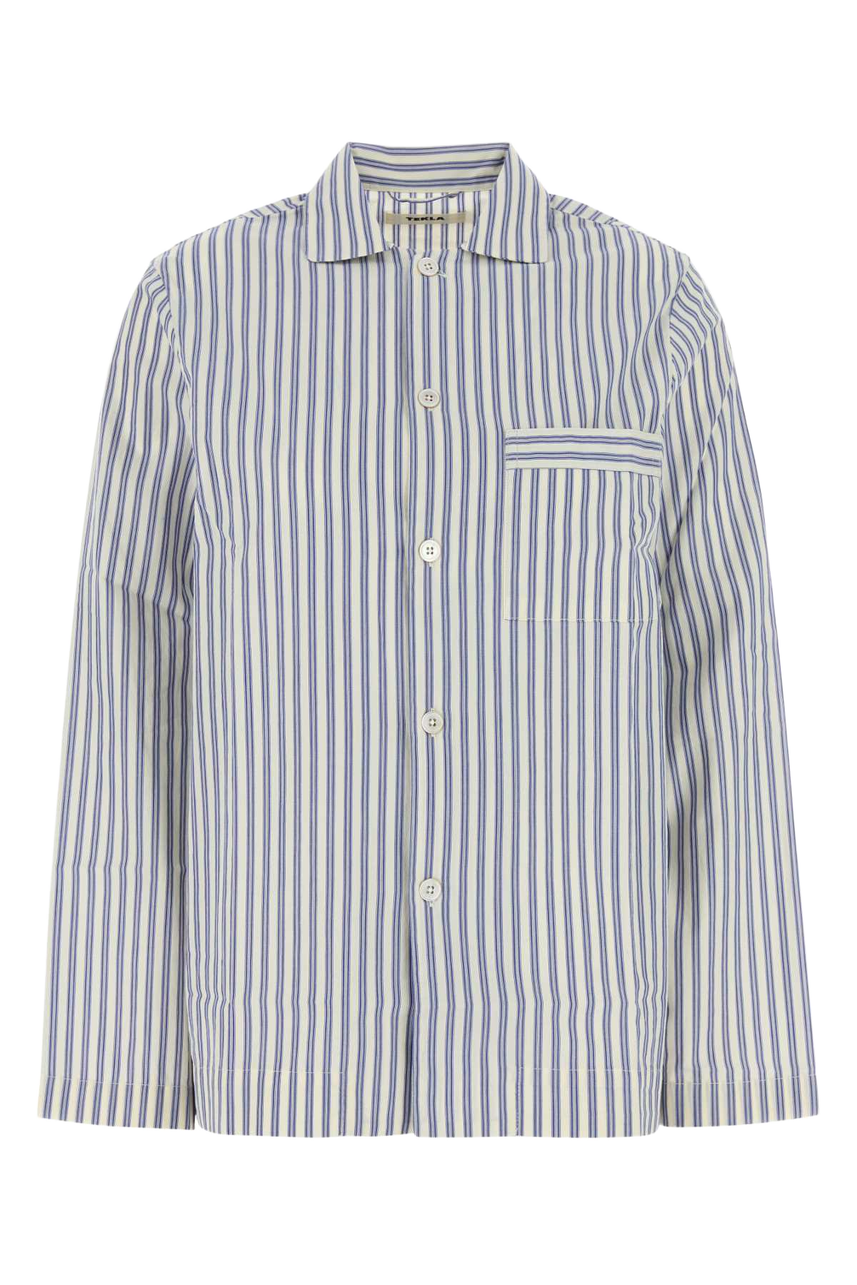 Embroidered Poplin Shirt Skagenstripes Exterior: Organic Cotton Intimo