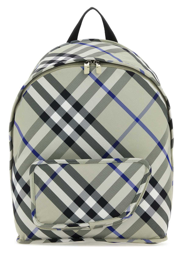 Burberry Shield Exterior: 100% Nylon; Lining: 100% Nylon; Finishing: Silver metal backpack in beige