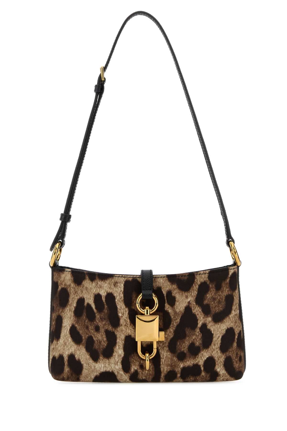 Printed Fabric Lock Shoulder Bag Leonew Pa Vitello Borse A Mano
