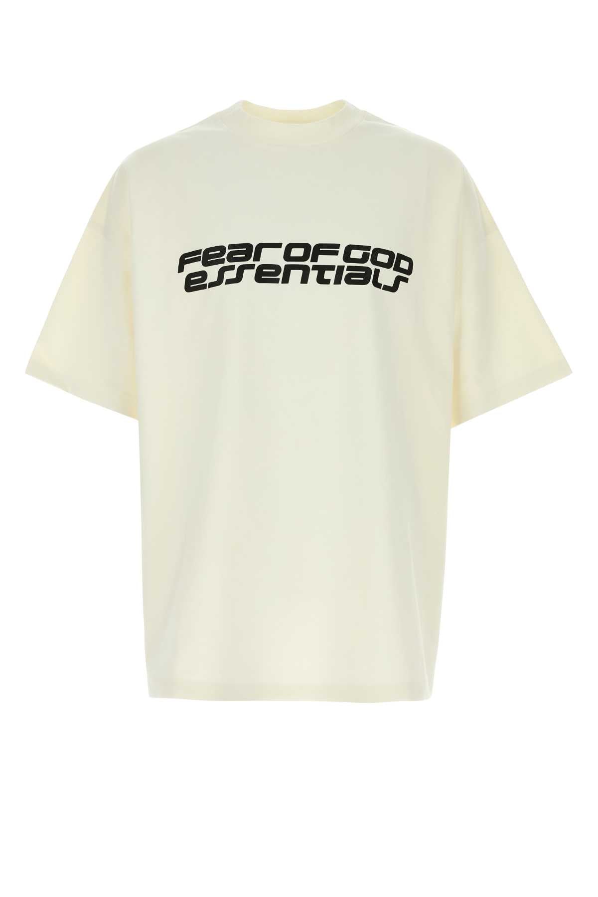 Ivory Stretch Polyester Blend Oversize T-Shirt