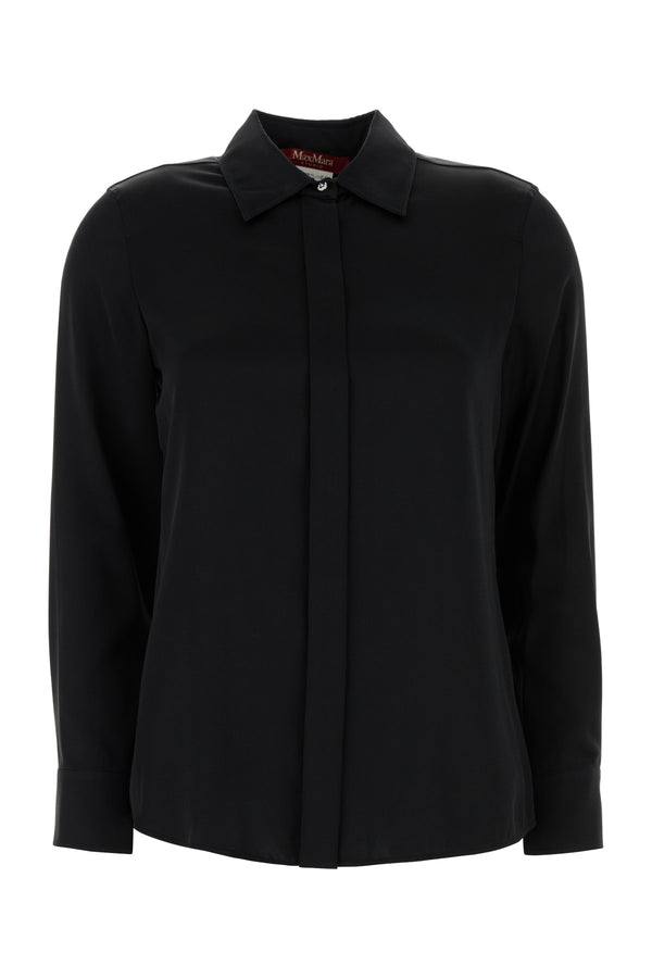 Mm Studio 93% Silk shirt in black