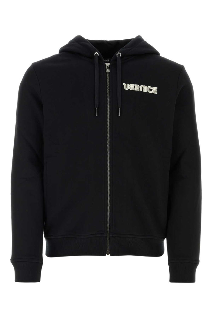 Black Cotton Sweatshirt Exterior: Felpe