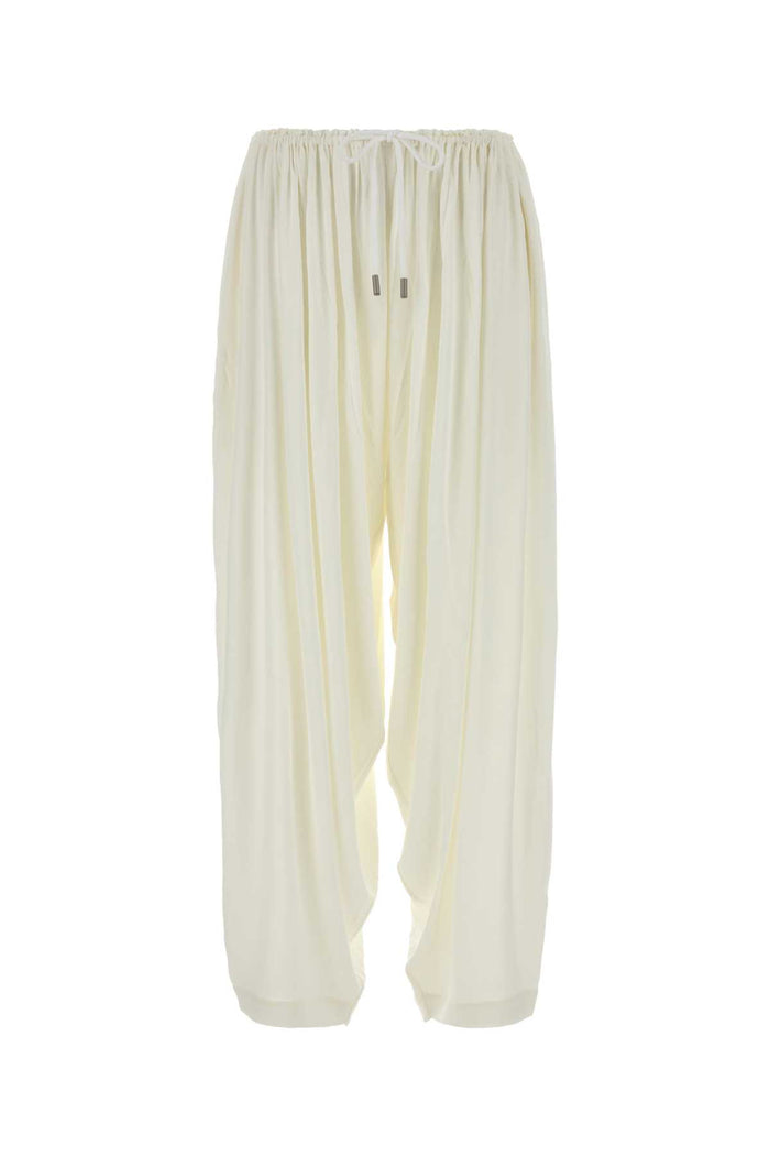 Ivory Crepe Pant Exterior: Viscose Pantaloni
