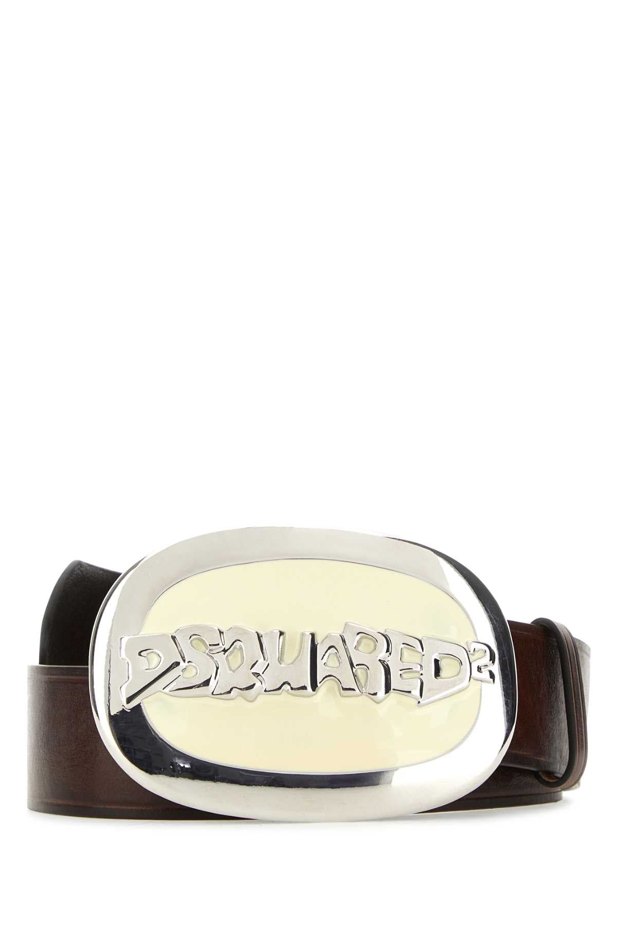 Brown Leather Belt M2830 Exterior: Bovine Cinture