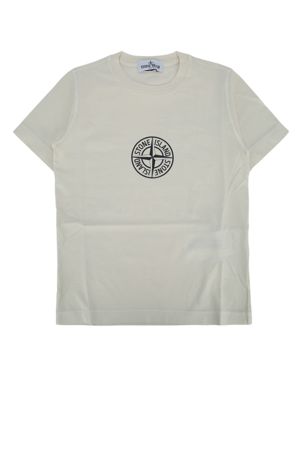 Stone Island Kids 100% Cotton t-shirt in beige
