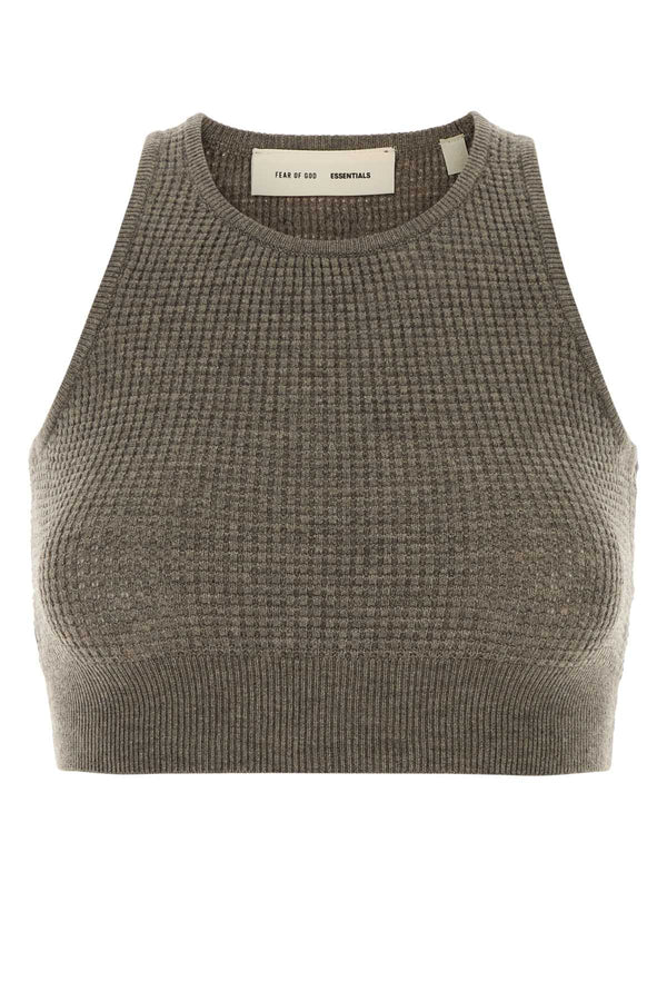 Fear Of God Essential Waffle 88% Polyester tank top in gray