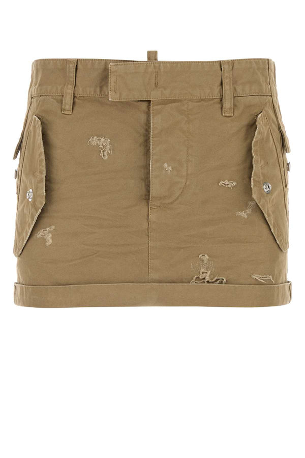 Dsquared2 Archive 100% Cotton mini skirt in beige