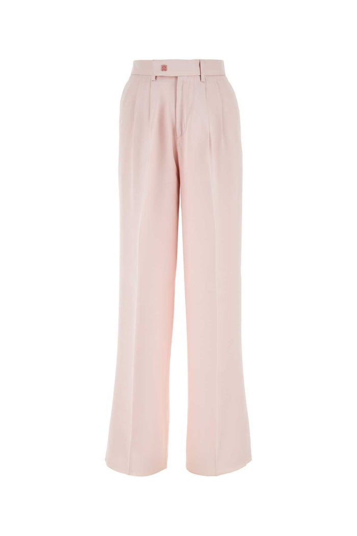 Light Pink Viscose Wide-Leg Pant Exterior: Pantaloni