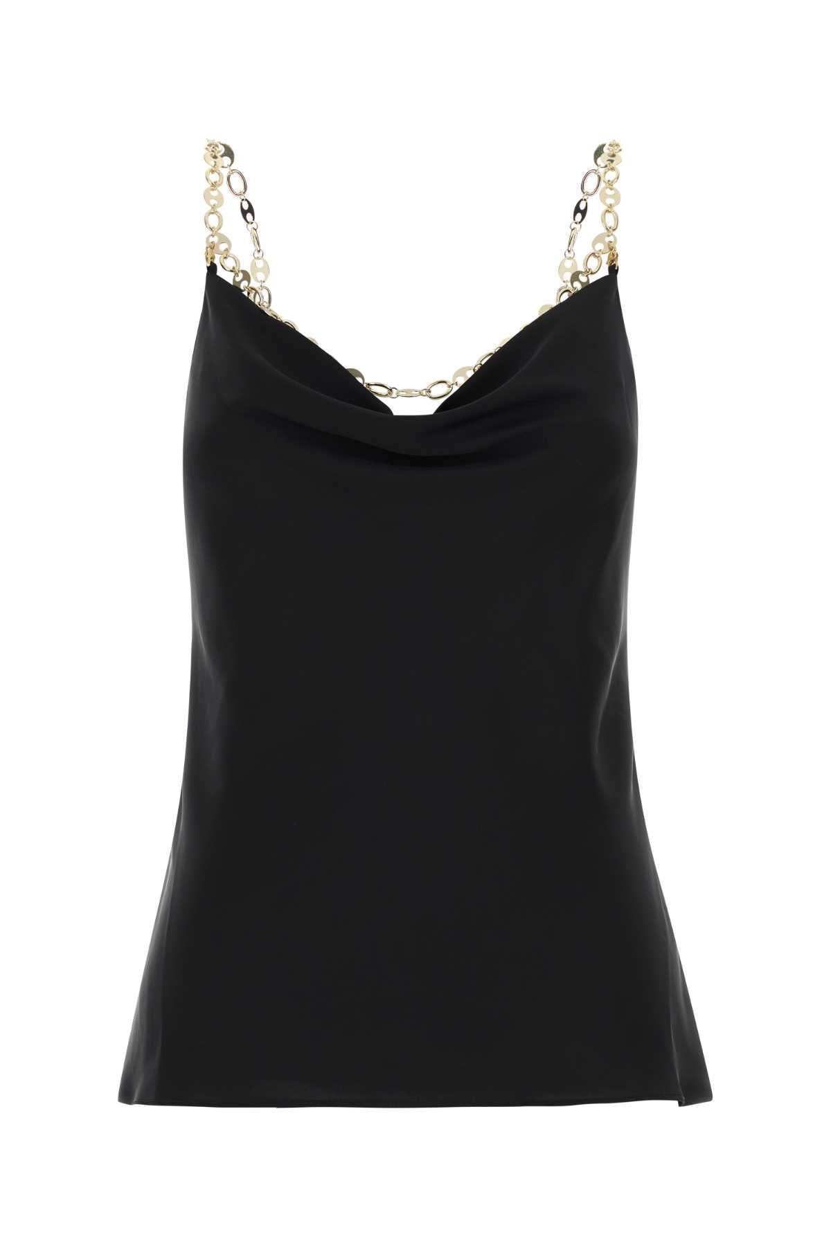 Black Satin Top Exterior: Polyester Maglie