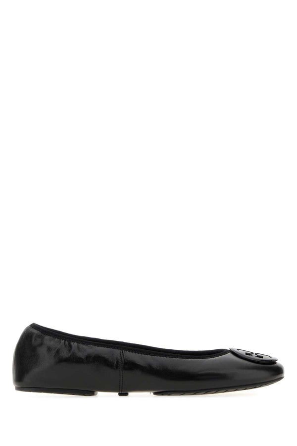 Tory Burch Travel Exterior: 100% Leather ballet flat in black