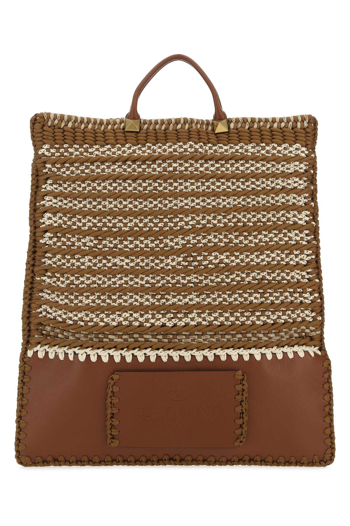 Multicolor Crochet And Leather Shopping Bag Ga1 Borse A Mano