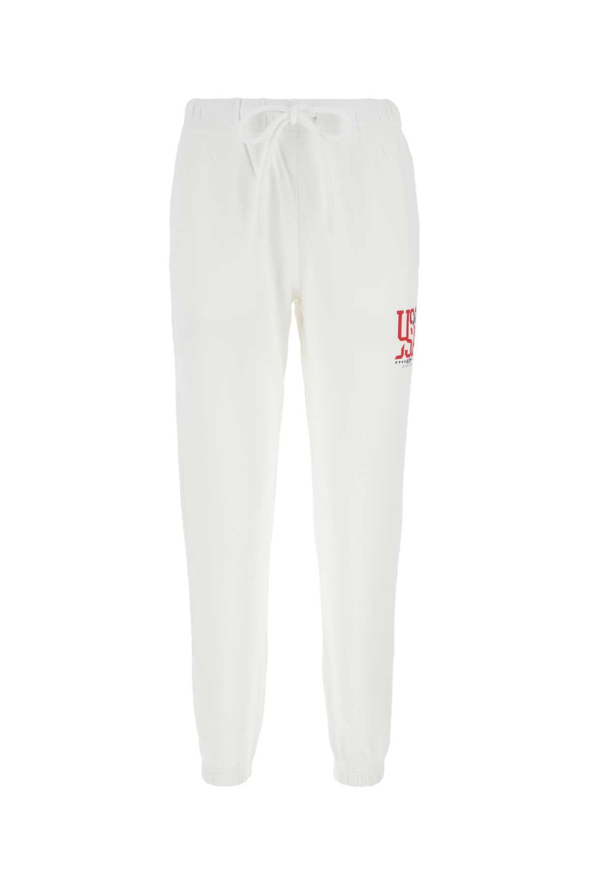 Ivory Cotton Joggers White Exterior: Pantaloni